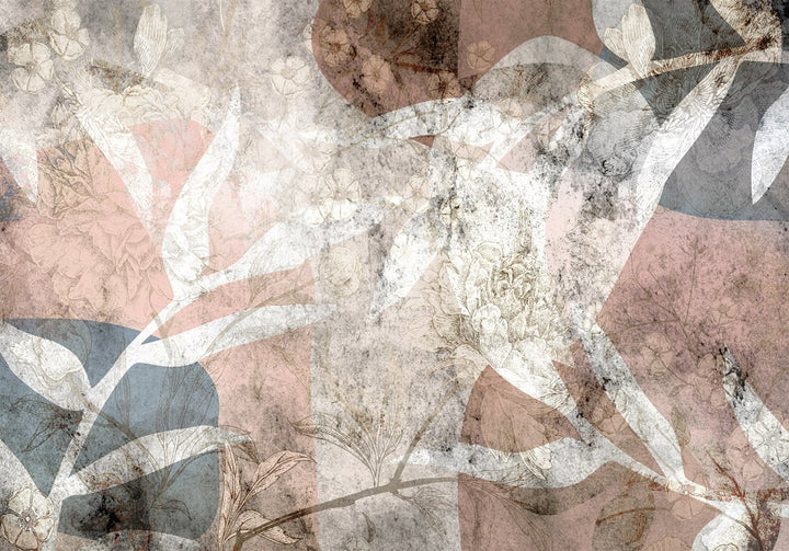 Фотообои - Цветочная композиция - растения и формы в качестве настенного декора, 148592