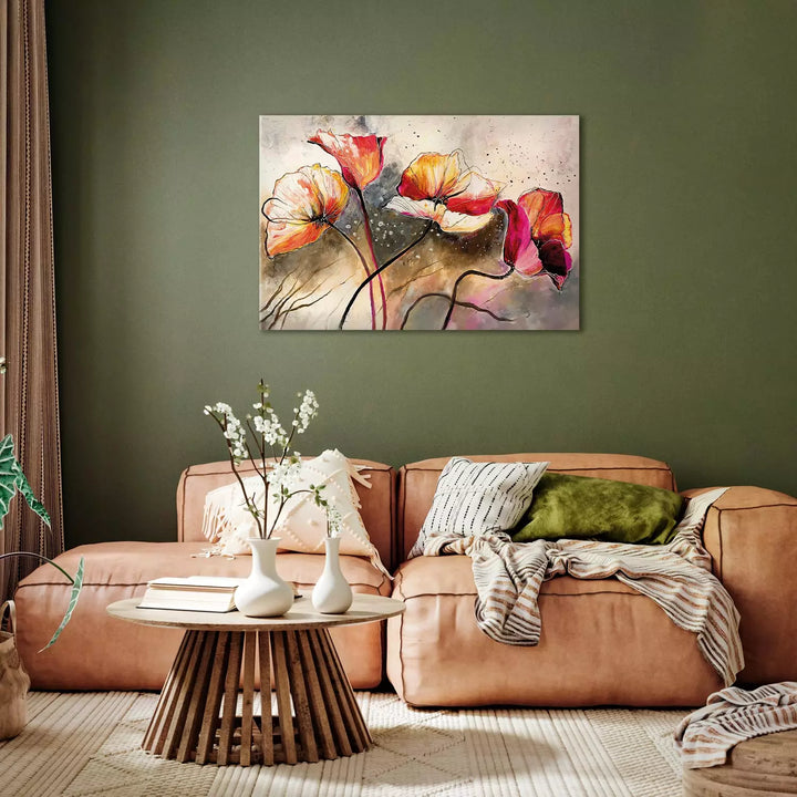 Canvas-taulut kukkien kanssa - Taika unikot, 162016