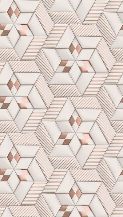 Abstract pattern wallpaper with 3D optics - pink, 1375146 AS Creation