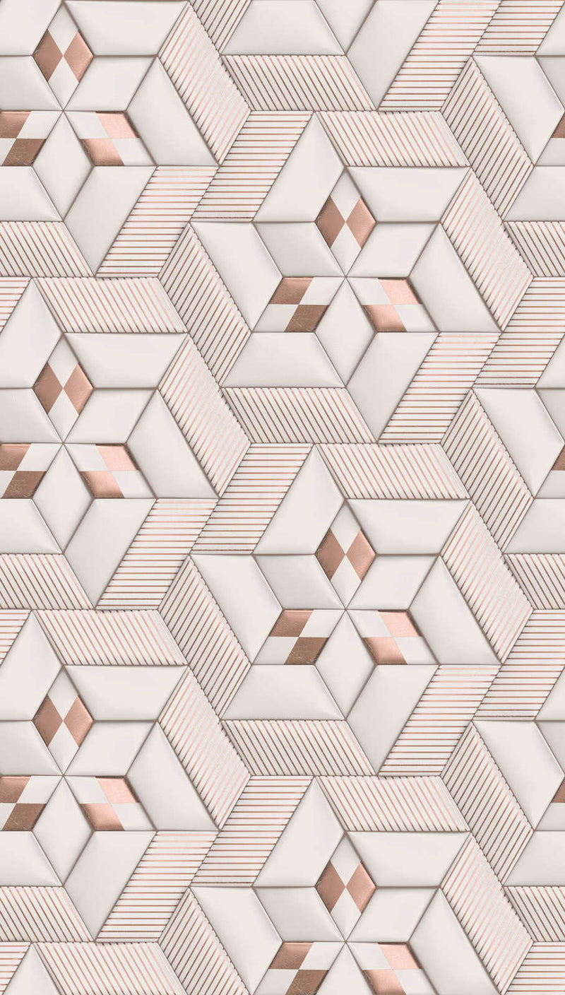 Abstract pattern wallpaper with 3D optics - pink, 1375146 AS Creation
