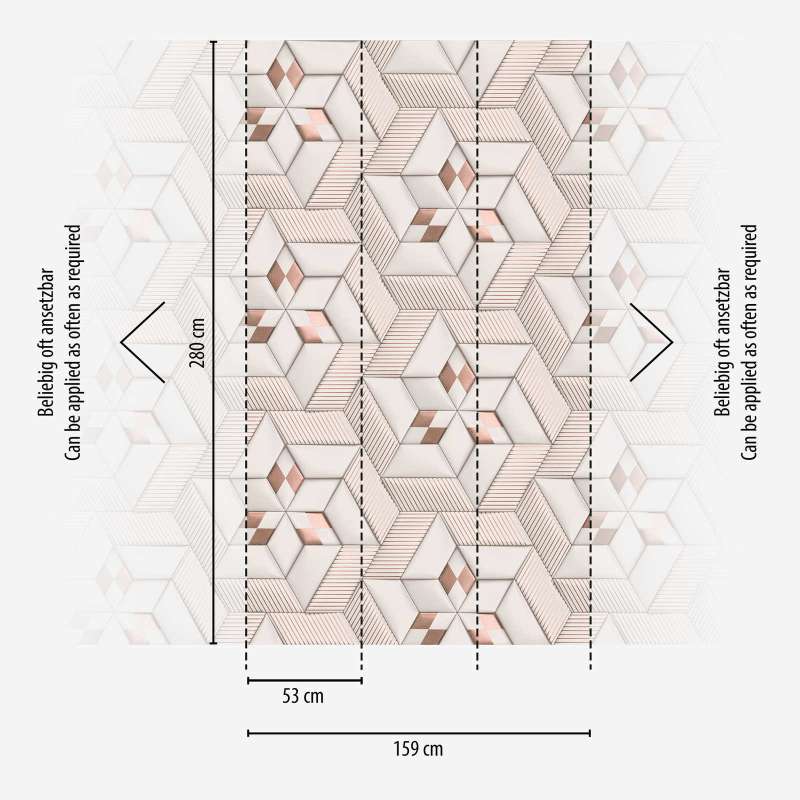 Abstrakti kuvio tapetti 3D optiikka - vaaleanpunainen, 1375146 AS Creation