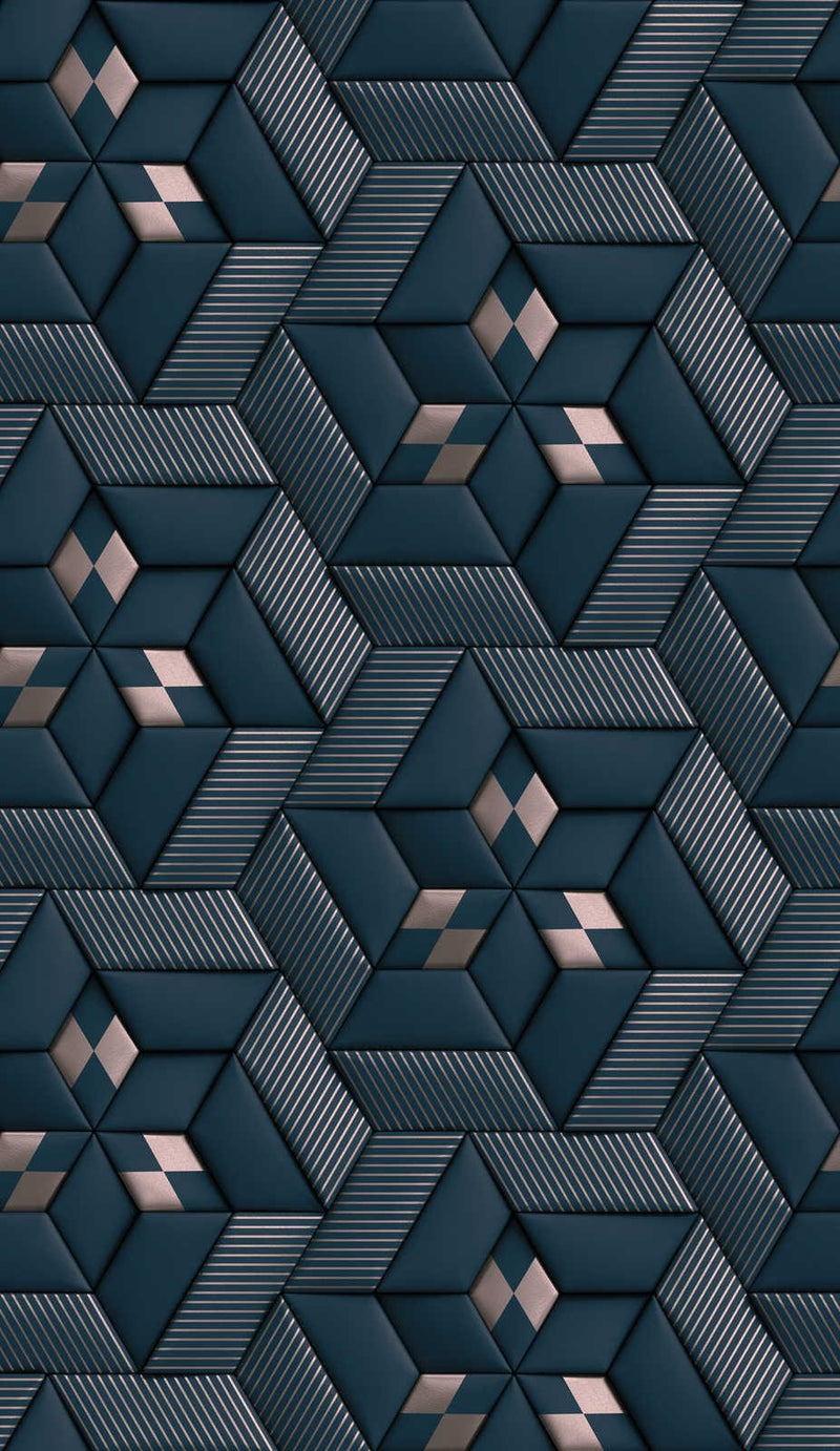 Abstract pattern wallpaper with 3D optics - blue, 1375147 AS Creation