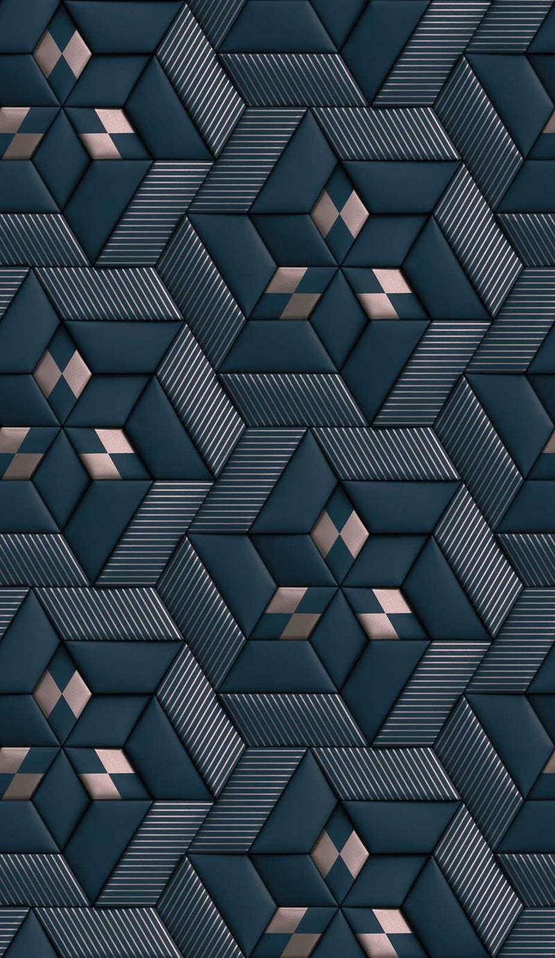 Abstrakti kuvio tapetti 3D optiikka - sininen, 1375147 AS Creation