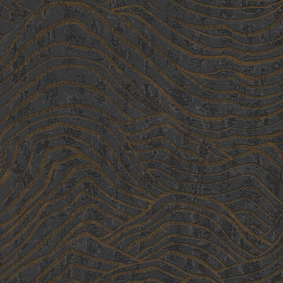 Abstract wallpaper with mountain pattern in black, 1403501 AS Creation