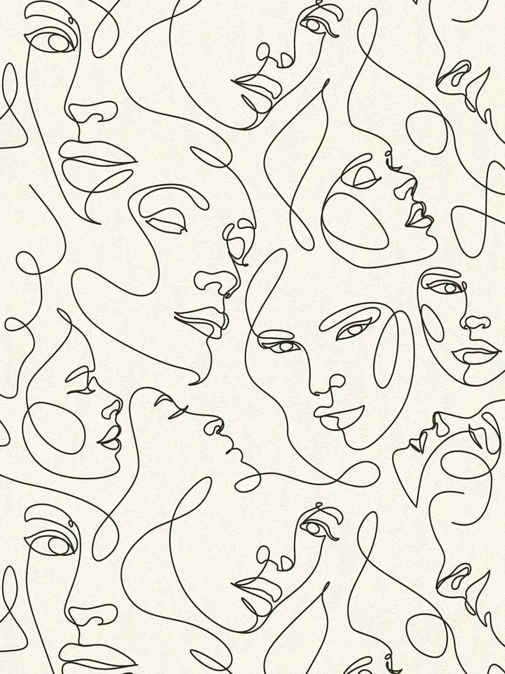 Abstraktas tapetes ar sejas līniju dizainu| melnbaltas - 3012251 AS Creation