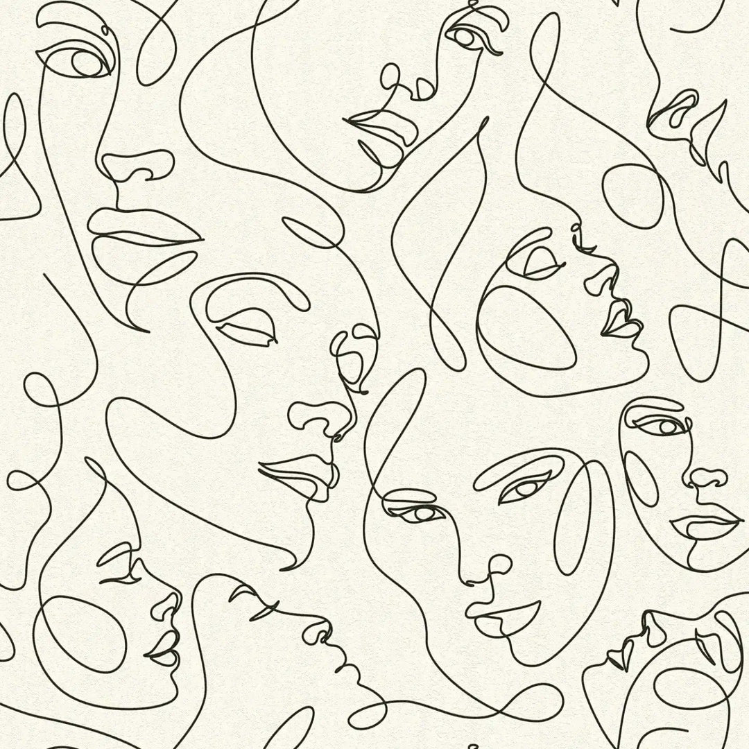 Abstraktas tapetes ar sejas līniju dizainu| melnbaltas - 3012251 AS Creation