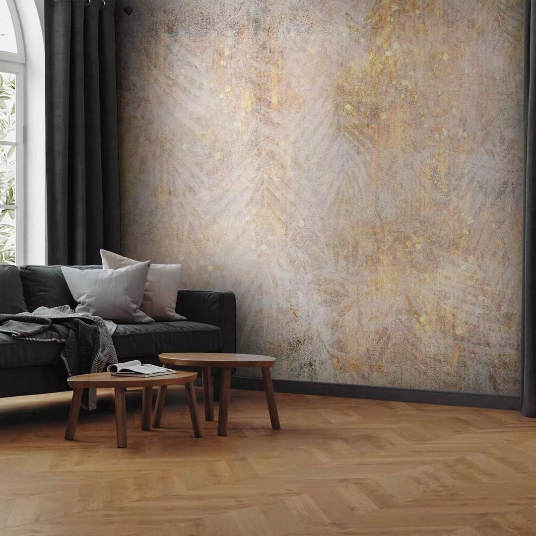 Abstrakts raksts ar zelta lapām - lieliska izvēle viesistabai G-ART