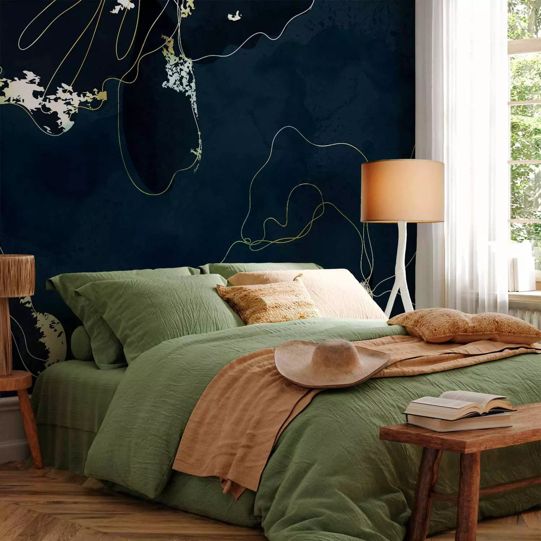 Фотообои с абстрактным узором на темном фоне - Золотая красавица, 142577