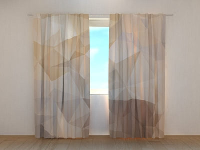 Curtains with abstraction in taupe Digital Textile