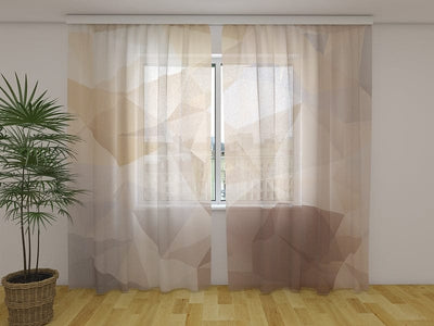 Curtains with abstraction in taupe Digital Textile