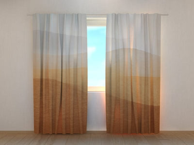 Curtains with abstract pattern in brown shades - Sahara desert Tapetenshop.lv