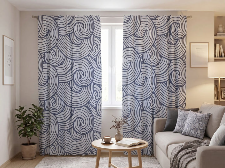 Curtains with a sea theme - Sea waves