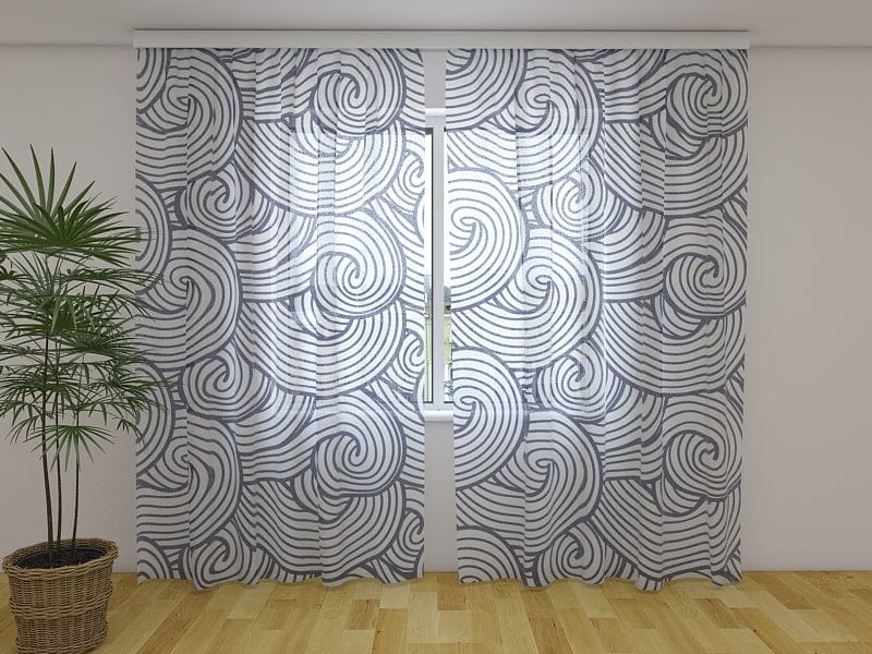 Curtains with sea theme - Sea waves Digital Textile