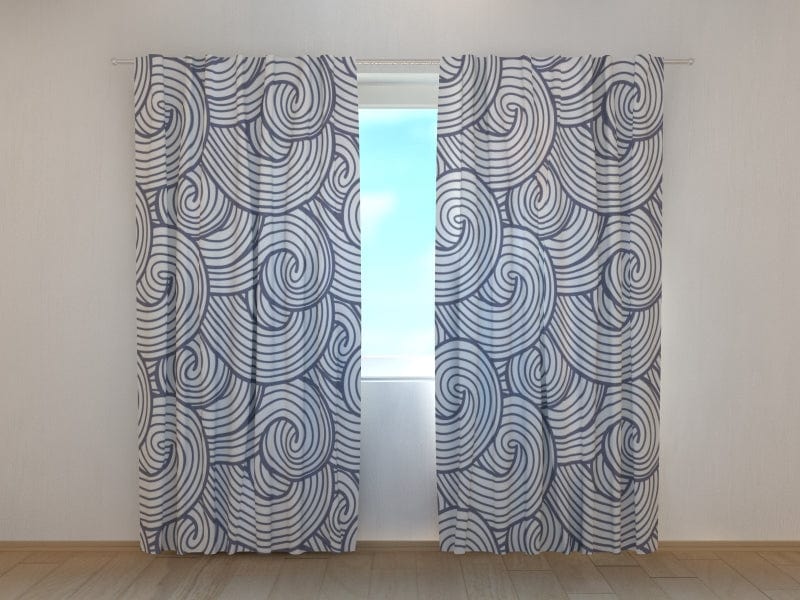 Curtains with sea theme - Sea waves Digital Textile