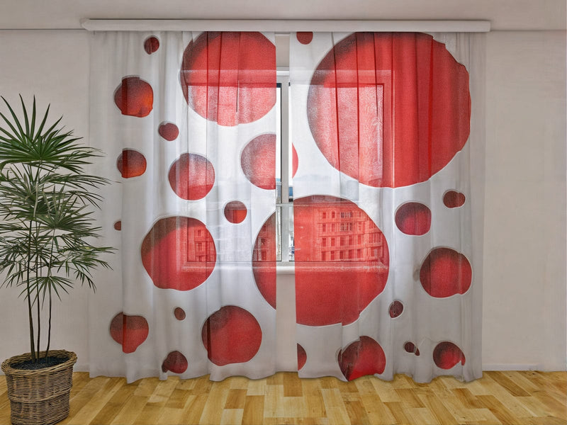 Curtains with a modern pattern - Red style Digital Textile