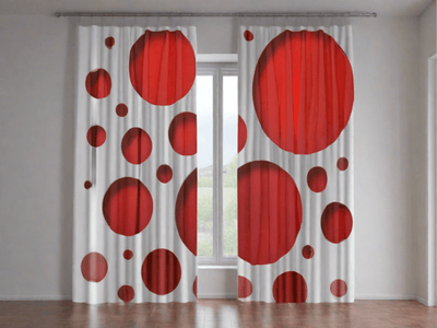 Modernse mustriga kardinad - punane stiil Digital Textile