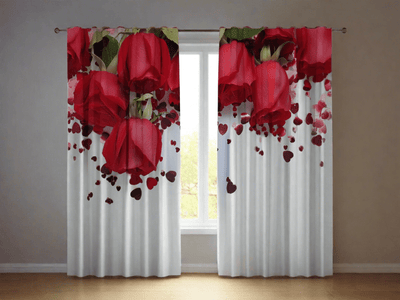 Roosidega kardinad - Love Roses Digital Textile