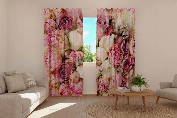 Curtains with roses - Pink dream
