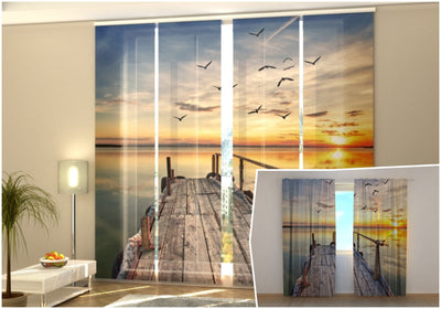 Curtains with sunset - Seagulls in the sunset Digital Textile