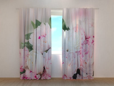 Curtains with summer flowers - Pink peonies Digital Textile