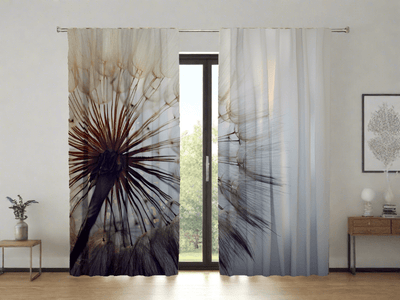 Curtains with flowers - Delightful dandelions Digital Textile