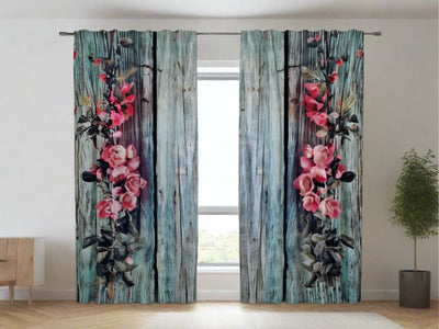 Curtains with flowers - Elegant duo Digital Textile