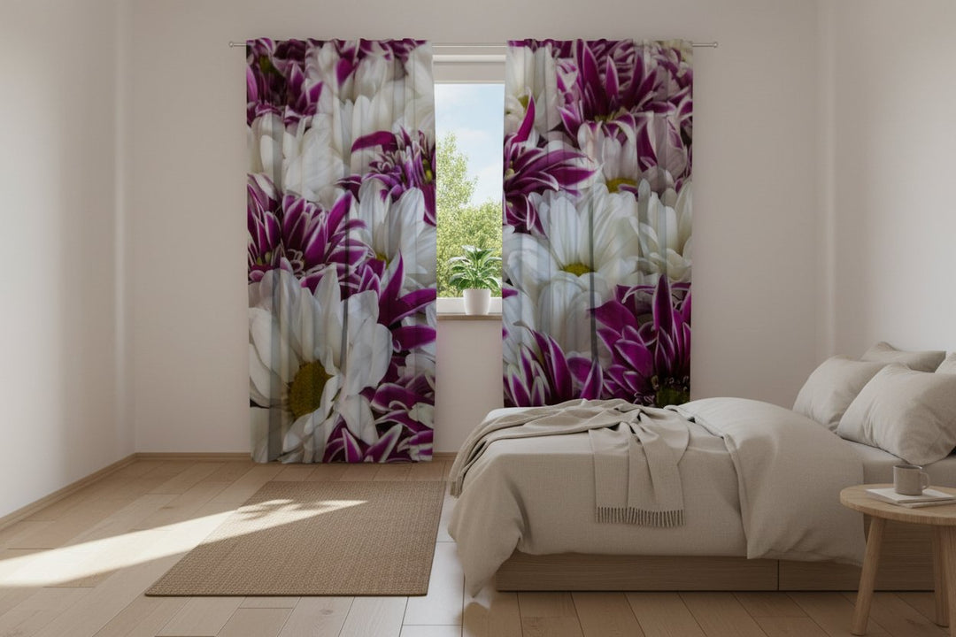 Užuolaidos su gėlėmis – Rudens chrizantemos