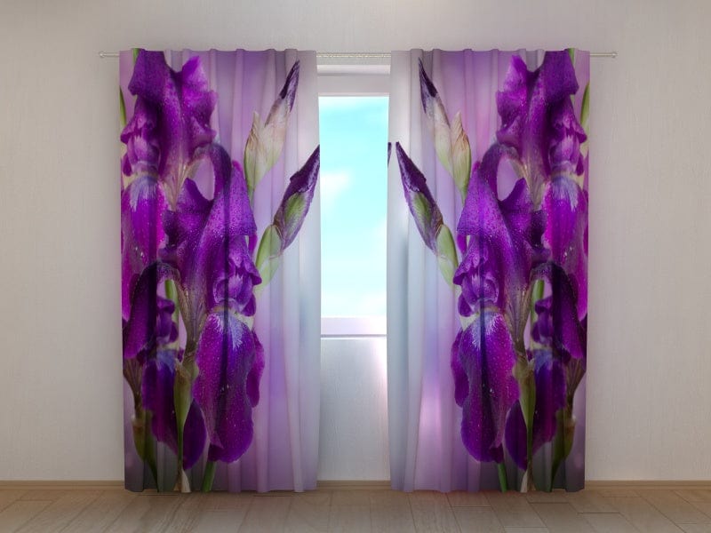 Užuolaidos su gėlėmis - Violetinis irisas Tapetenshop.lv