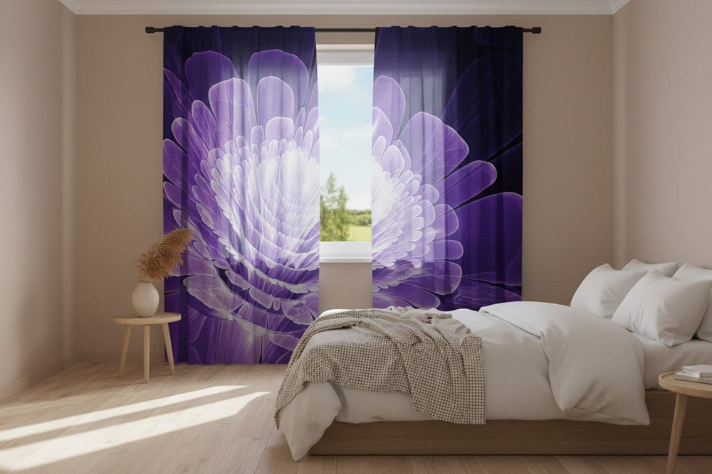 Dienas un nakts aizkari - Zils zieds - tumši violetos toņos Tapetenshop.lv