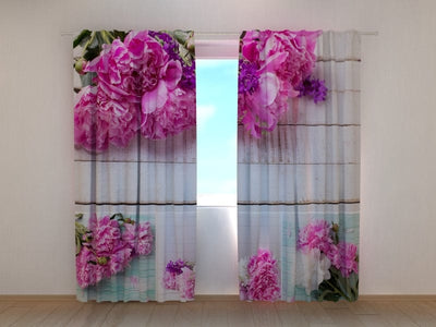Curtains with blooming peonies Digital Textile