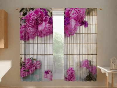 Curtains with blooming peonies Digital Textile