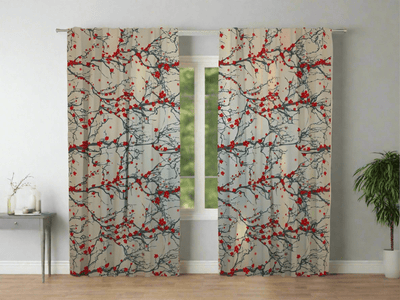 Curtains in the Eastern theme - cherry flower - by individual size walletenshop.lv