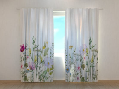 Curtains with floral pattern - Wonderful wild flowers Tapetenshop.lv