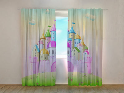 Curtains for children's room - Pink Castle Tapetenshop.lv