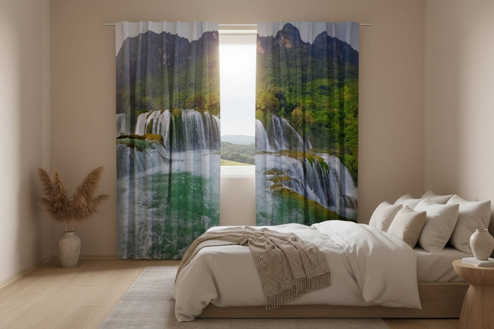 Aizkari ar apdruku - Liels ūdenskritums - uz pasūtījumu Tapetenshop.lv