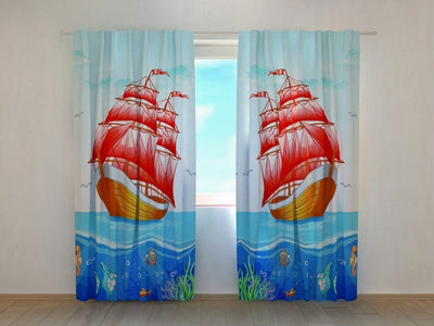 Curtains - Pink sails Tapetenshop.lv