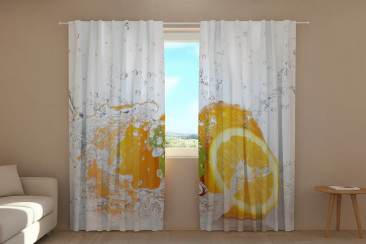 Aizkari virtuvei: dienas un nakts audums - Sulīgs apelsīns Tapetenshop.lv