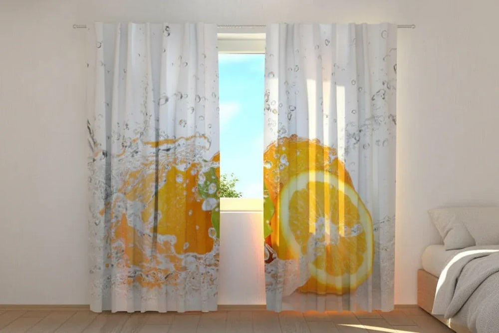 Aizkari virtuvei: dienas un nakts audums - Sulīgs apelsīns Tapetenshop.lv