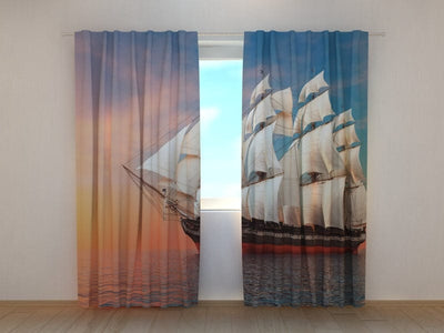 Curtains Three-masted sailing ship Tapetenshop.lv