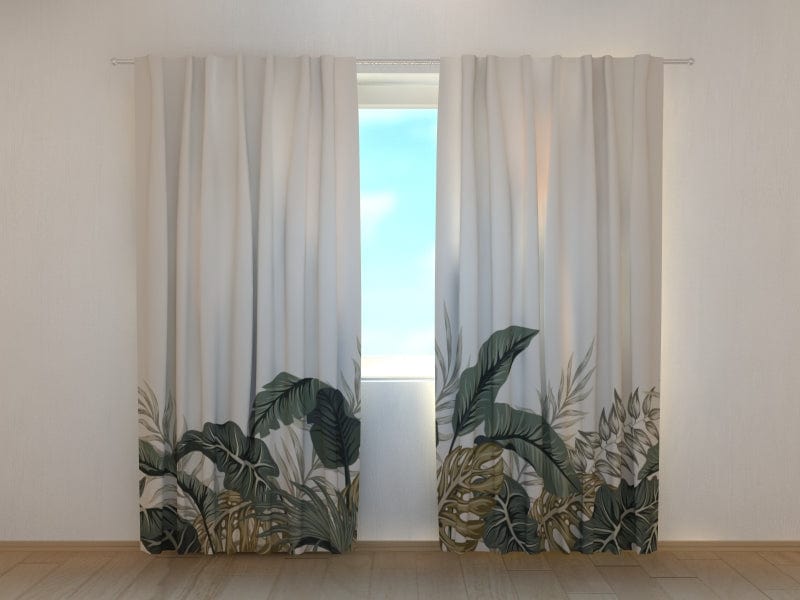 Curtains on nature pattern - Beautiful tropical leaves Digital Textile