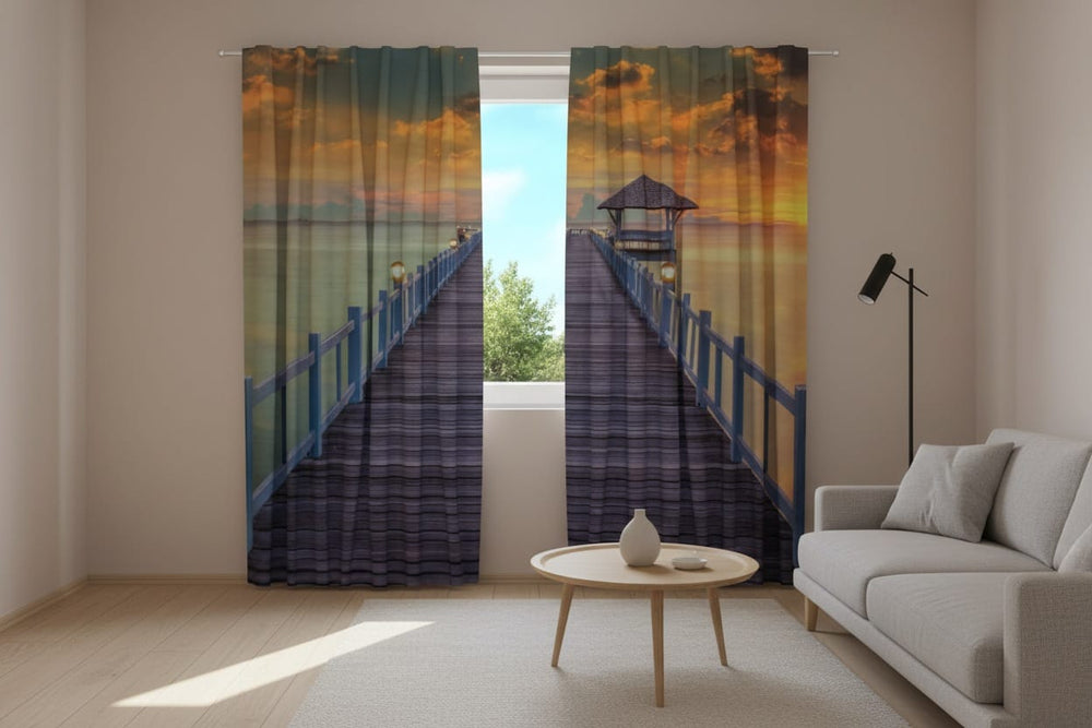 Dienas un nakts aizkari - Vakars uz piestātnes Tapetenshop.lv