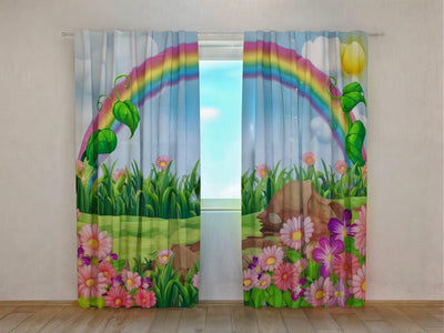 Curtains - Rainbow over the meadow Tapetenshop.lv