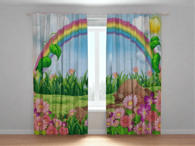 Curtains - Rainbow over the meadow Tapetenshop.lv