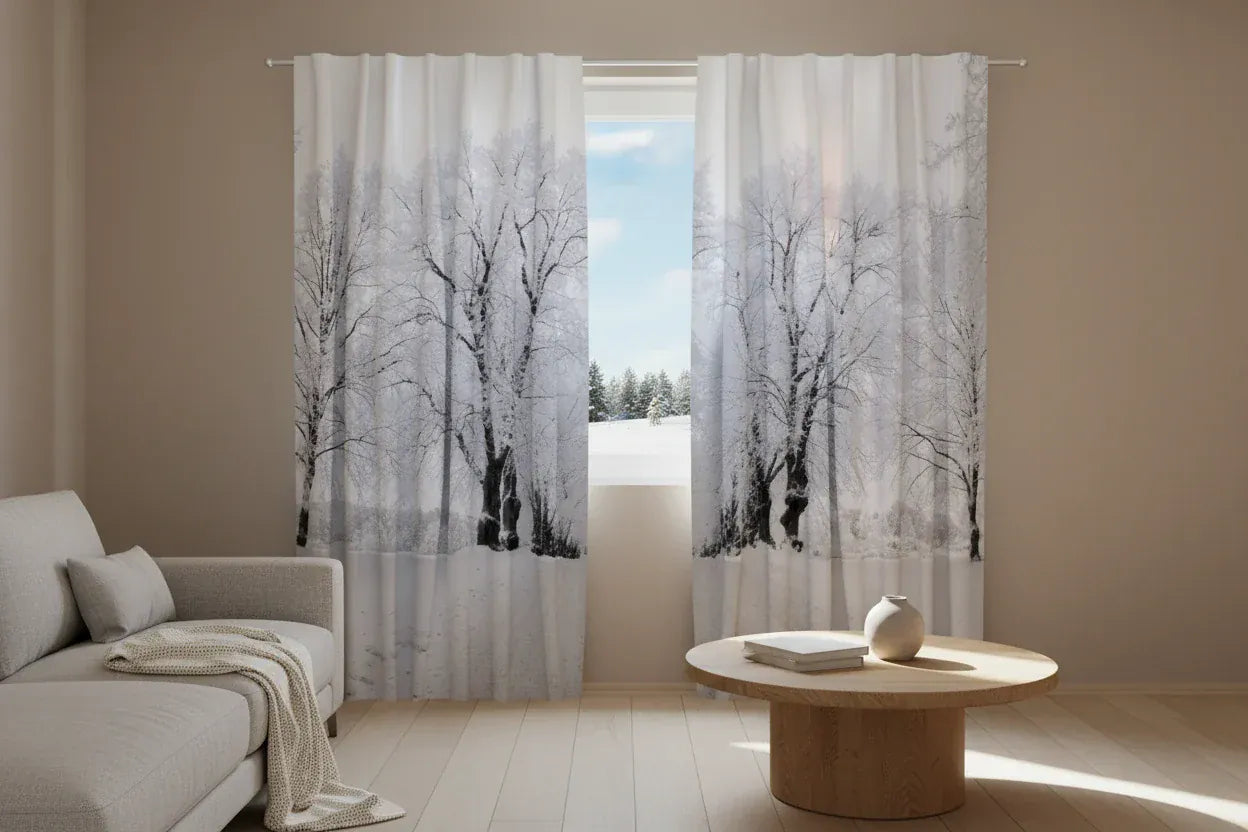 Aizkari ar ziemas ainavu - Ziemas ceļš Tapetenshop.lv