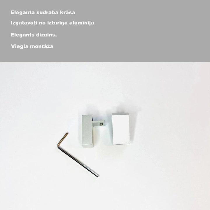 Aizkaru alumīnija karnīze ar 2 sliedēm, sudrabā, pie sienas (ar āķiem) Home Trends