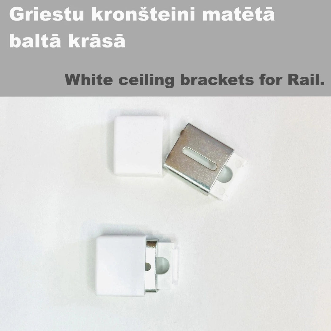 Aizkaru alumīnija karnīze baltā krāsā, pie griestiem (pilns komplekts) Home Trends