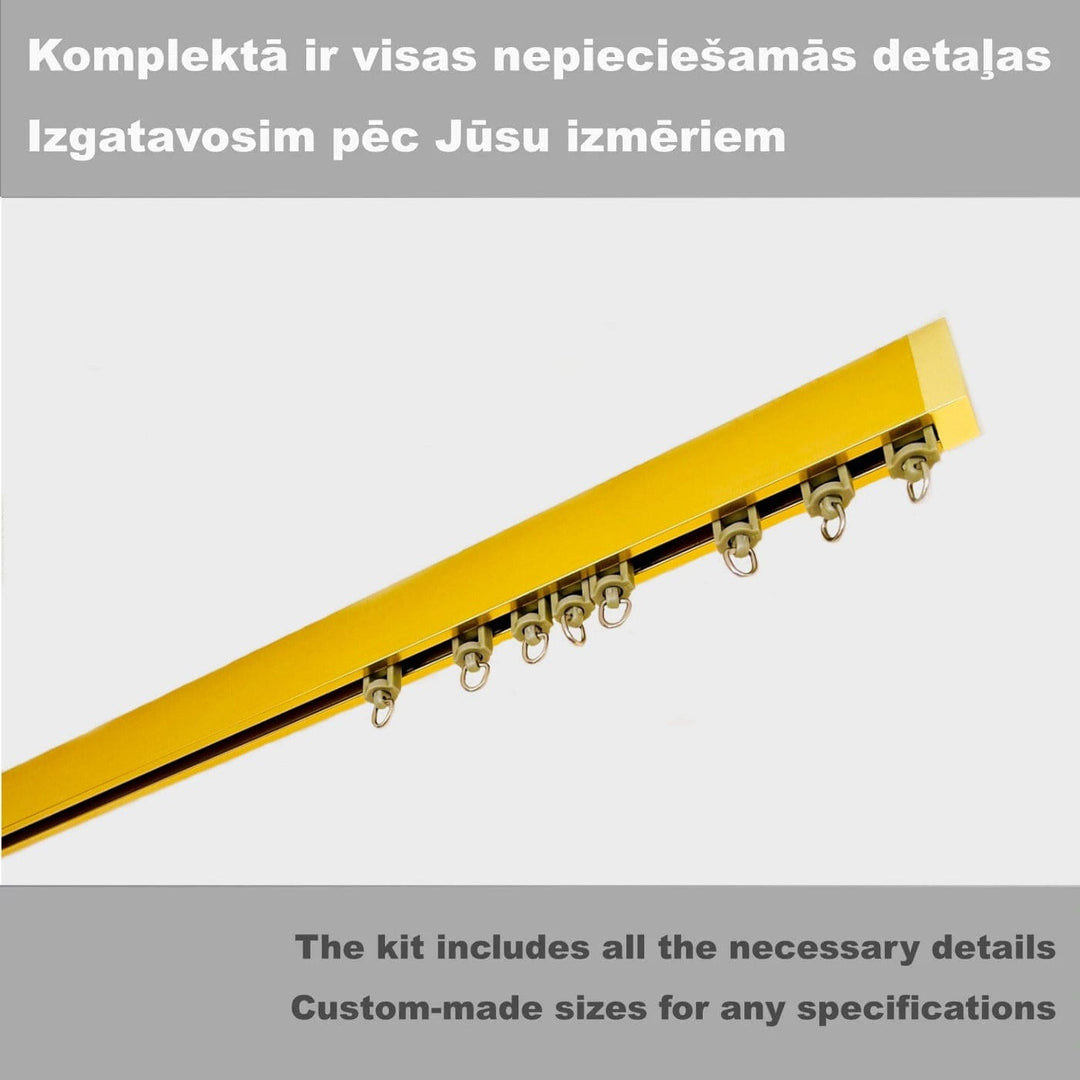 Zelta alumīnija aizkaru karnīze | Griestu stiprinājums | Ražošana Digital Textile XL