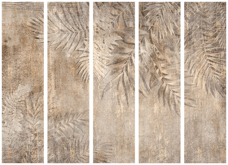 Ширма - с пальмовыми листьями - Пальмовый эскиз, 151420, 225x172 см АРТ