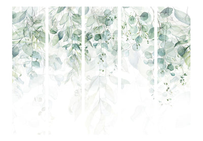 Room divider - with green leaves - Gentle touch of nature, 136157, 225x172 cm ART