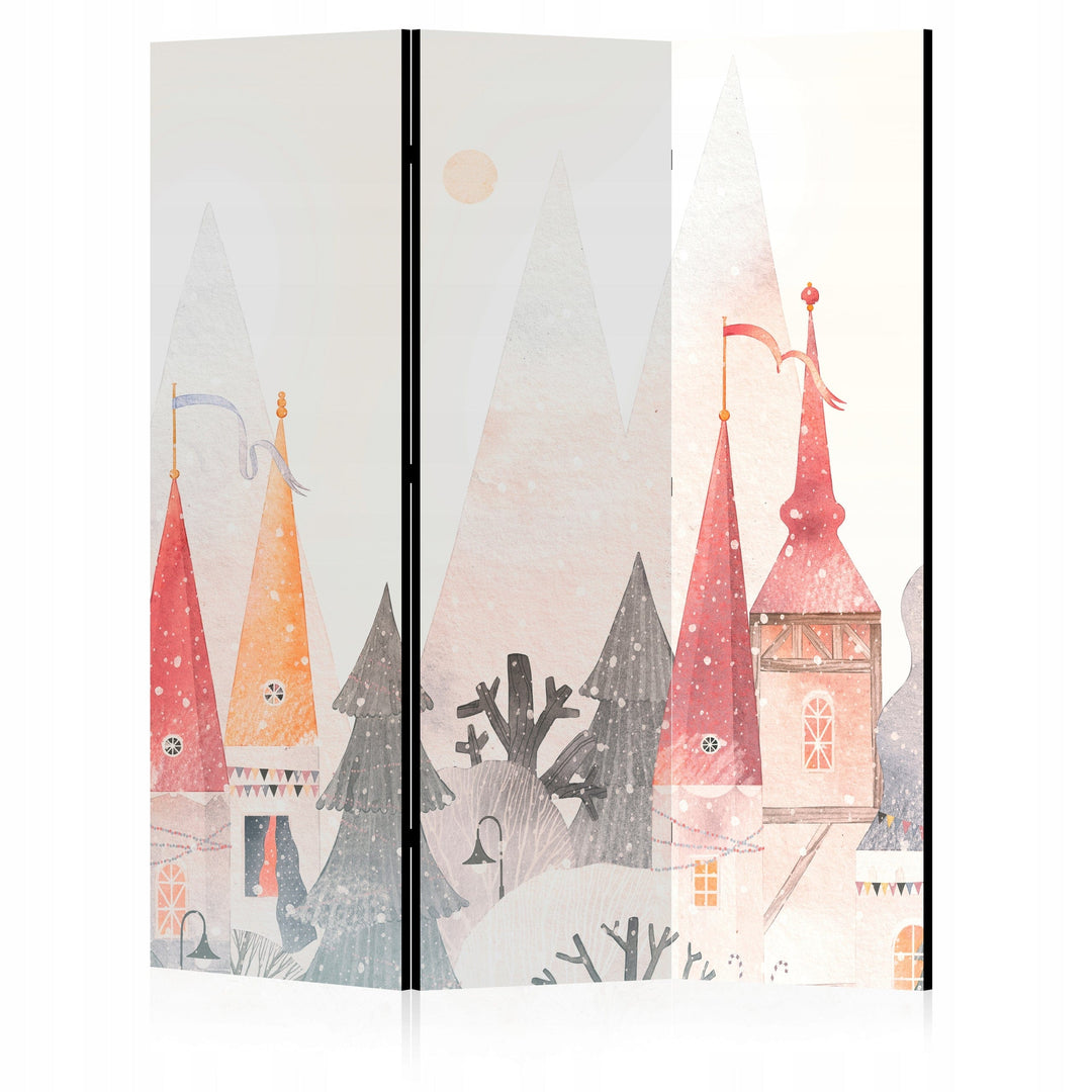 Aizslietnis bērnistabai, divpusējs, 135x172, Ziemas pasaku pilsēta L-ART